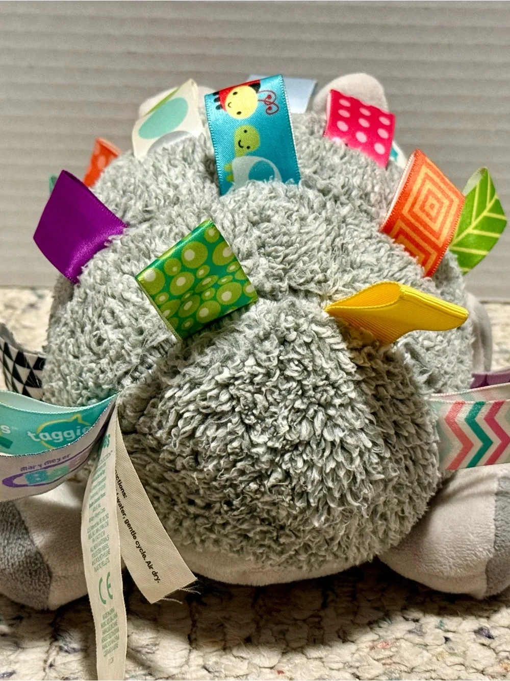 Mary Meyer Taggies Signature Collection Grey Hedgehog Sensory Plush